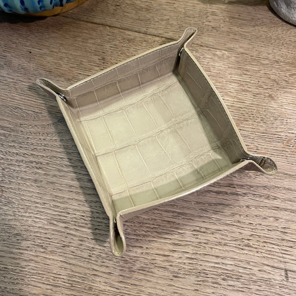 VALET TRAYS - 7x7- OATMEAL MATTE ALLIGATOR - IN STOCK NOW