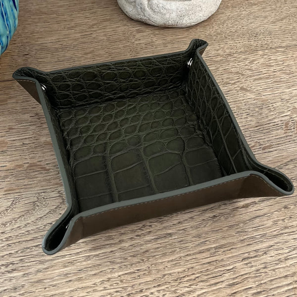 VALET TRAYS - OLIVE GREEN MATTE ALLIGATOR - IN STOCK NOW