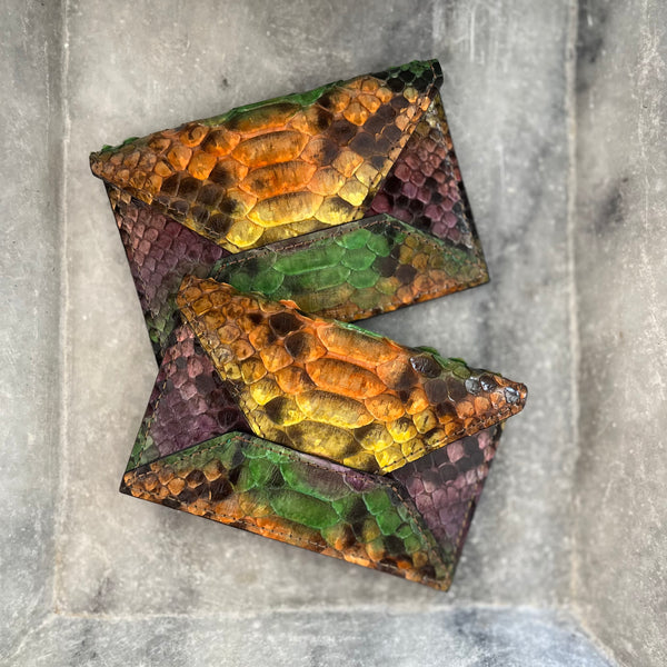 SMALL ENVELOPES - MULTI COLORED PYTHON - IN STOCK NOW
