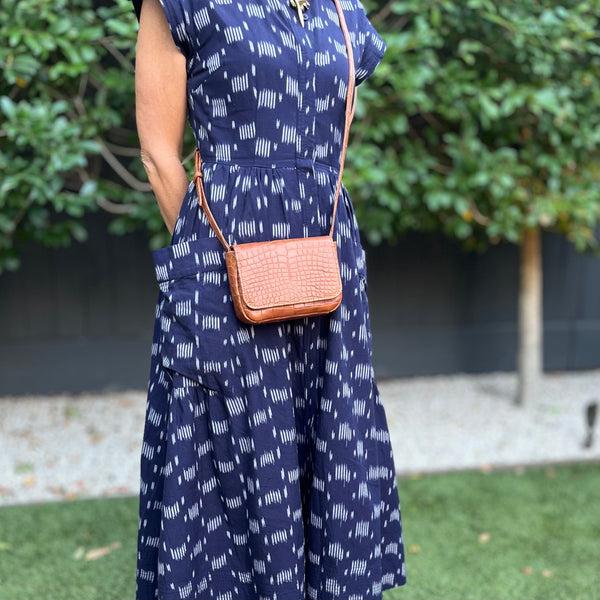 MINI STEPHANIE - COGNAC MATTE ALLIGATOR -  IN STOCK NOW