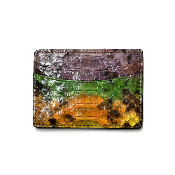 CREDIT CARD CASES - MULTI COLORED PYTHON - IN STOCK NOW