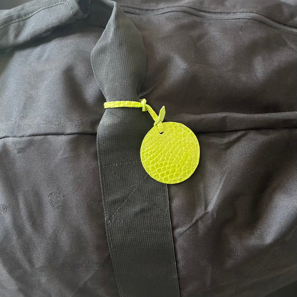 AIR TAG BAG TAG - CHARTREUSE MATTE ALLIGATOR  - IN STOCK NOW