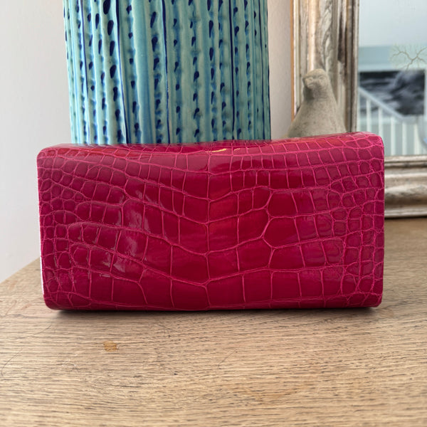 EMMA - FUCSHIA PINK GLAZE ALLIGATOR - IN STOCK NOW