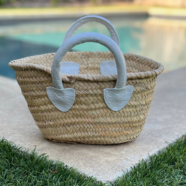 MINI FRENCH MARKET TOTE - WHITE MATTE -  IN STOCK NOW