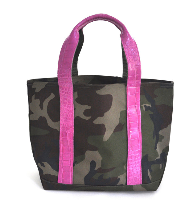 MINI HUNTING TOTE WITH ALLIGATOR HANDLES - ASSORTED COLORS