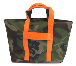 HUNTING TOTE WITH ALLIGATOR HANDLES & ALLIGATOR LUGGAGE STRAP - ASSORTED COLORS